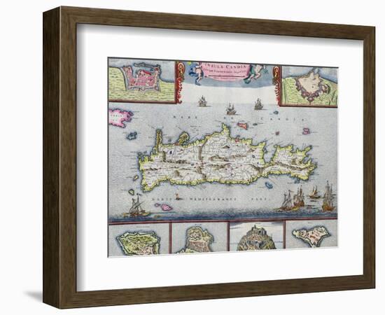 Map of the Island of Candia (Crete) with the Sea Port of Herakleion, circa 1680-Frederick de Wit-Framed Giclee Print