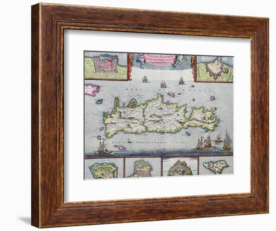 Map of the Island of Candia (Crete) with the Sea Port of Herakleion, circa 1680-Frederick de Wit-Framed Giclee Print