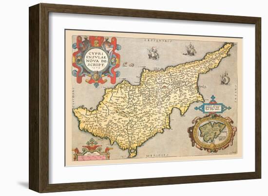 Map of the Island of Cyprus-Abraham Ortelius-Framed Art Print