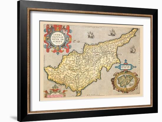 Map of the Island of Cyprus-Abraham Ortelius-Framed Art Print