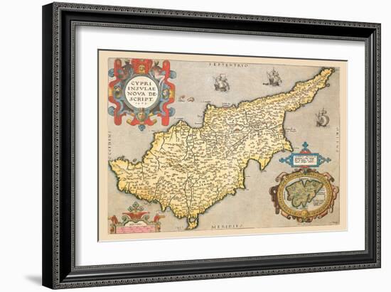 Map of the Island of Cyprus-Abraham Ortelius-Framed Art Print