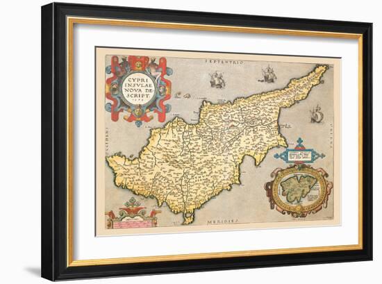 Map of the Island of Cyprus-Abraham Ortelius-Framed Art Print
