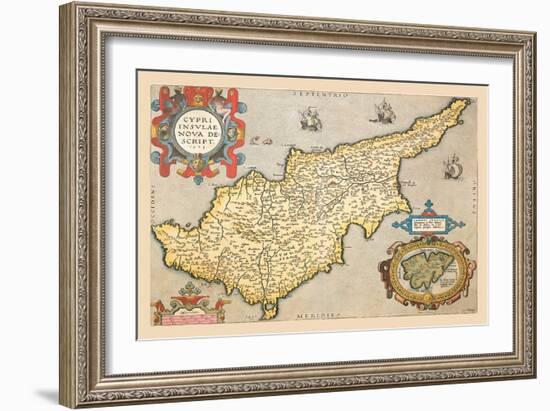 Map of the Island of Cyprus-Abraham Ortelius-Framed Art Print