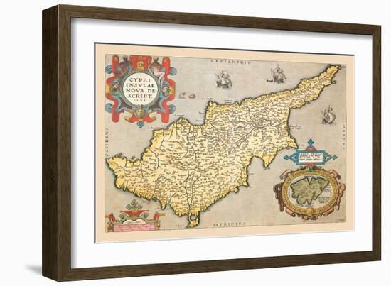 Map of the Island of Cyprus-Abraham Ortelius-Framed Art Print