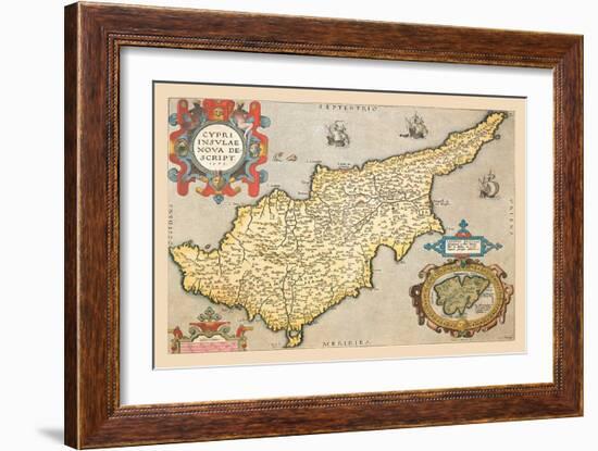 Map of the Island of Cyprus-Abraham Ortelius-Framed Art Print