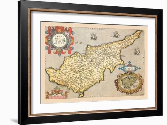 Map of the Island of Cyprus-Abraham Ortelius-Framed Art Print