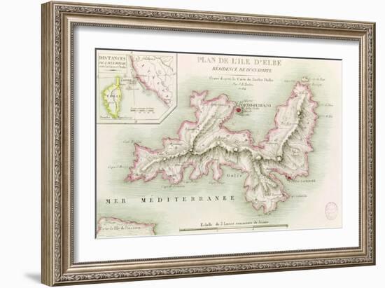 Map of the Island of Elba, 1814-Baron Louis Albert Bacler D'albe-Framed Giclee Print