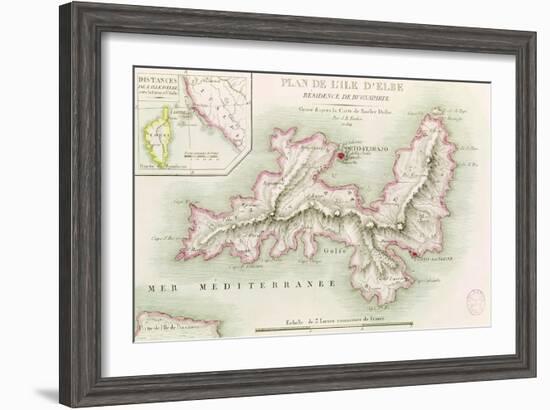 Map of the Island of Elba, 1814-Baron Louis Albert Bacler D'albe-Framed Giclee Print