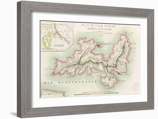 Map of the Island of Elba, 1814-Baron Louis Albert Bacler D'albe-Framed Giclee Print