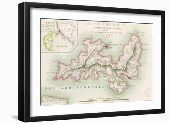 Map of the Island of Elba, 1814-Baron Louis Albert Bacler D'albe-Framed Giclee Print