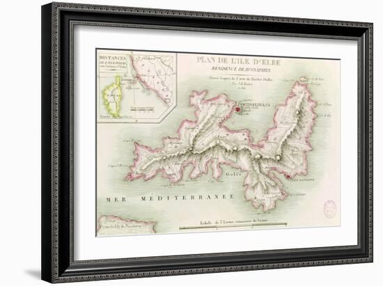 Map of the Island of Elba, 1814-Baron Louis Albert Bacler D'albe-Framed Giclee Print