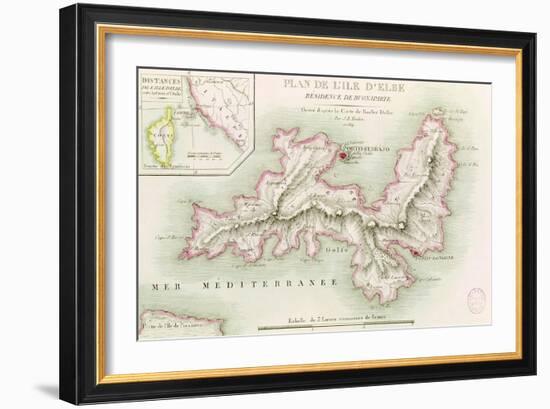 Map of the Island of Elba, 1814-Baron Louis Albert Bacler D'albe-Framed Giclee Print