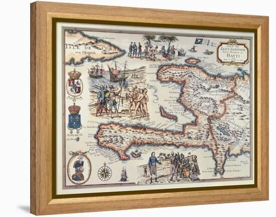 Map of the Island of Haiti, 1789-null-Framed Premier Image Canvas