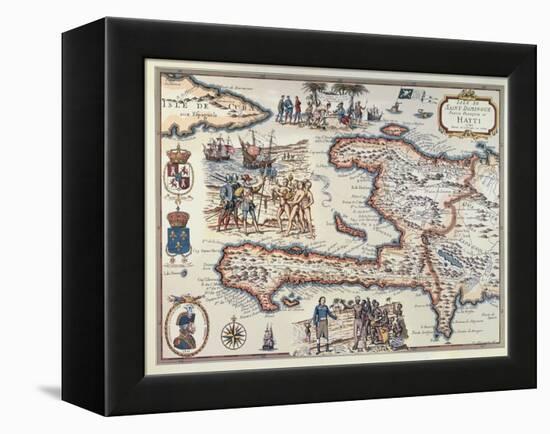 Map of the Island of Haiti, 1789-null-Framed Premier Image Canvas