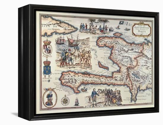 Map of the Island of Haiti, 1789-null-Framed Premier Image Canvas