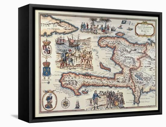 Map of the Island of Haiti, 1789-null-Framed Premier Image Canvas