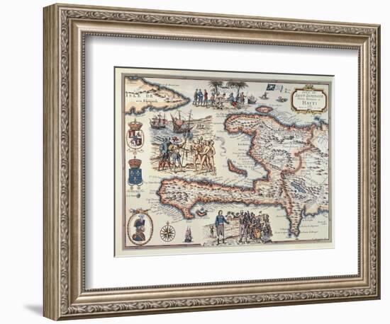 Map of the Island of Haiti, 1789-null-Framed Premium Giclee Print