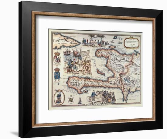 Map of the Island of Haiti, 1789-null-Framed Premium Giclee Print