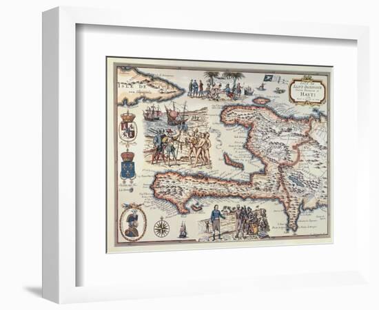 Map of the Island of Haiti, 1789-null-Framed Premium Giclee Print