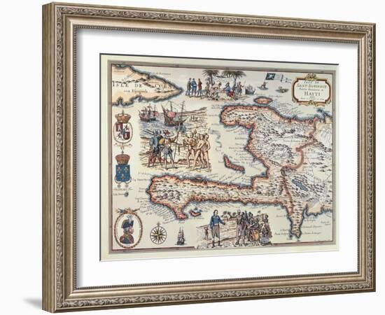 Map of the Island of Haiti, 1789-null-Framed Giclee Print