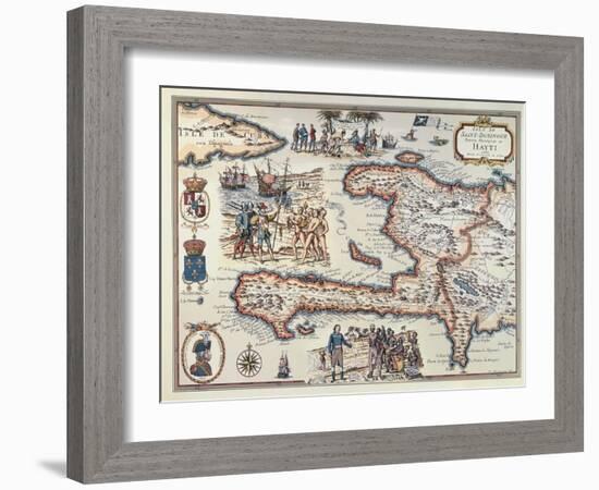 Map of the Island of Haiti, 1789-null-Framed Giclee Print