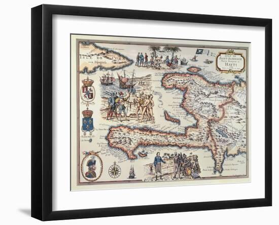 Map of the Island of Haiti, 1789-null-Framed Giclee Print