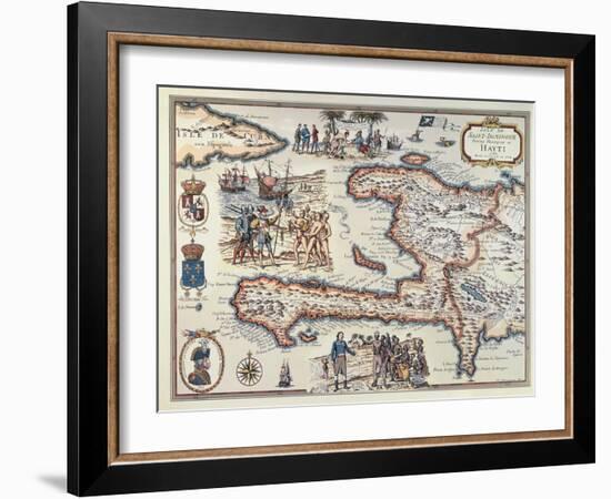 Map of the Island of Haiti, 1789-null-Framed Giclee Print