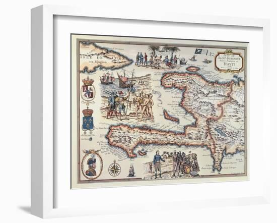 Map of the Island of Haiti, 1789-null-Framed Giclee Print