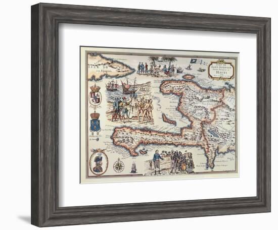 Map of the Island of Haiti, 1789-null-Framed Giclee Print