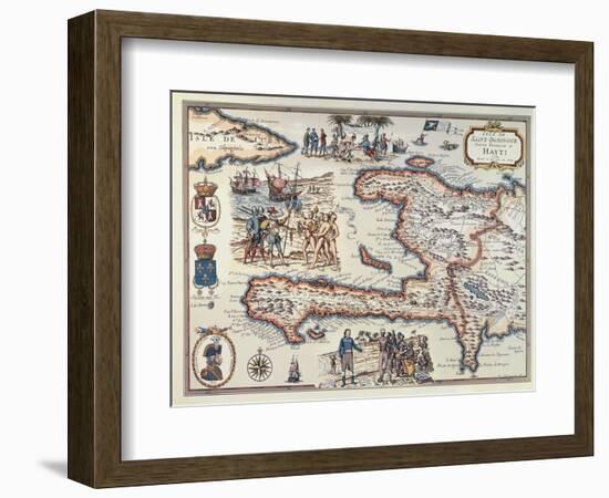 Map of the Island of Haiti, 1789-null-Framed Giclee Print