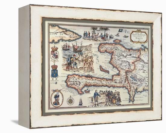 Map of the Island of Haiti, 1789-null-Framed Premier Image Canvas