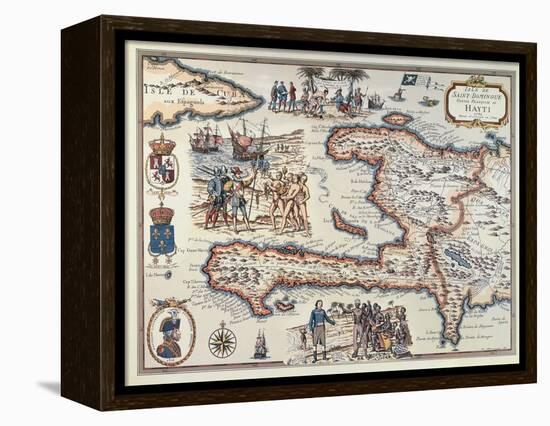 Map of the Island of Haiti, 1789-null-Framed Premier Image Canvas