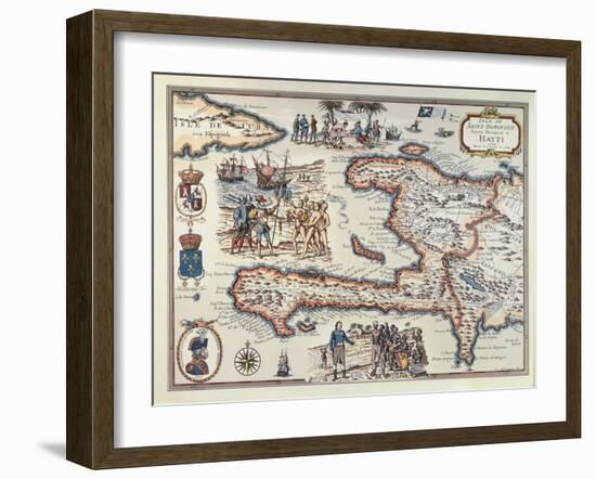 Map of the Island of Haiti, 1789-null-Framed Giclee Print