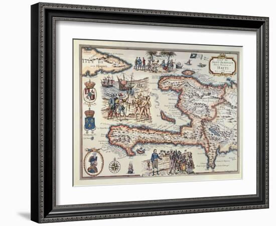 Map of the Island of Haiti, 1789-null-Framed Giclee Print