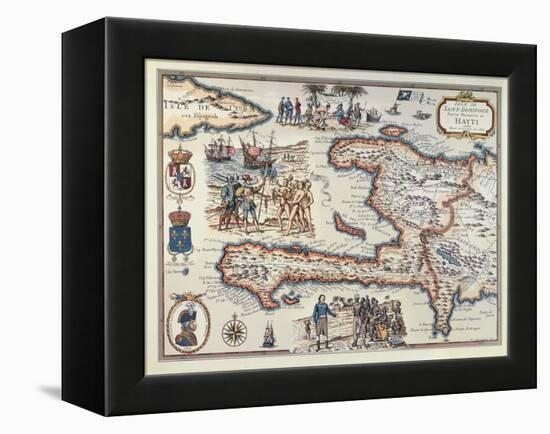 Map of the Island of Haiti, 1789-null-Framed Premier Image Canvas