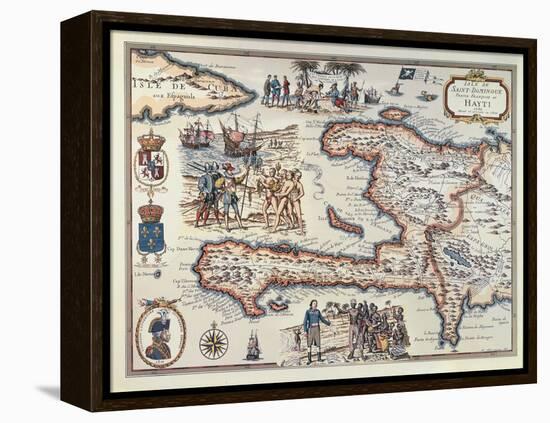 Map of the Island of Haiti, 1789-null-Framed Premier Image Canvas