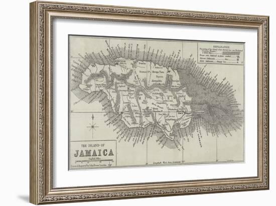 Map of the Island of Jamaica-John Dower-Framed Giclee Print