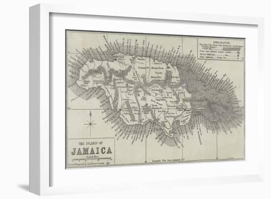 Map of the Island of Jamaica-John Dower-Framed Giclee Print