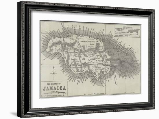 Map of the Island of Jamaica-John Dower-Framed Giclee Print