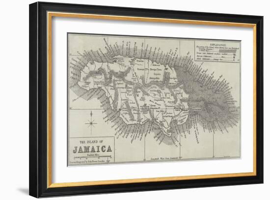 Map of the Island of Jamaica-John Dower-Framed Giclee Print