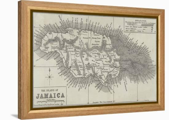 Map of the Island of Jamaica-John Dower-Framed Premier Image Canvas