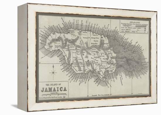 Map of the Island of Jamaica-John Dower-Framed Premier Image Canvas