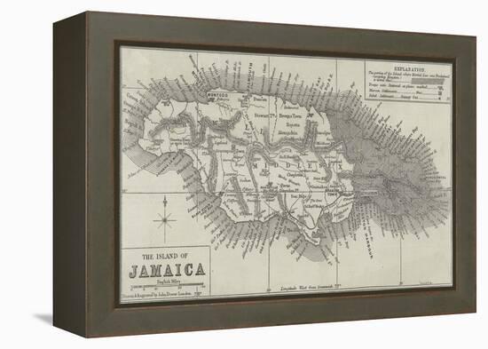 Map of the Island of Jamaica-John Dower-Framed Premier Image Canvas