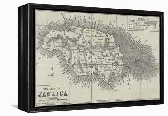 Map of the Island of Jamaica-John Dower-Framed Premier Image Canvas