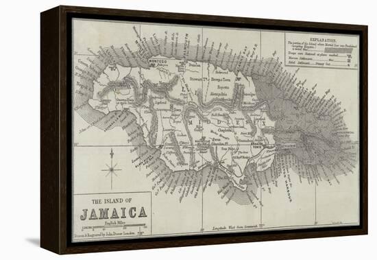 Map of the Island of Jamaica-John Dower-Framed Premier Image Canvas