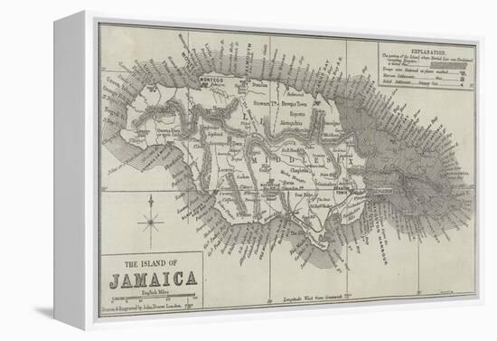 Map of the Island of Jamaica-John Dower-Framed Premier Image Canvas