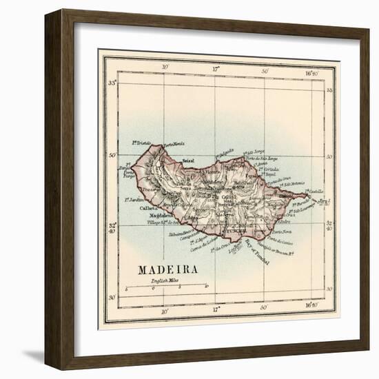 Map of the Island of Madeira, 1870s-null-Framed Giclee Print