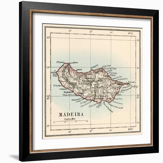 Map of the Island of Madeira, 1870s-null-Framed Giclee Print