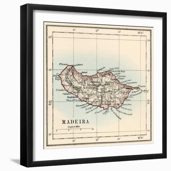 Map of the Island of Madeira, 1870s-null-Framed Giclee Print