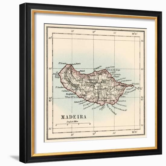 Map of the Island of Madeira, 1870s-null-Framed Giclee Print